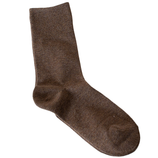 麻色系高罗口弹力不勒脚秋季保暖中筒袜焦糖奶茶纯色袜子男女可穿