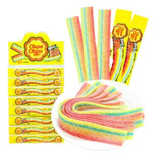 珍宝珠酸条软糖长条彩虹橡皮糖儿童过年年货糖果零食小吃休闲食品