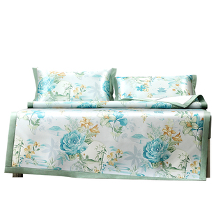 富安娜冰丝凉席夏季可机洗空调席子床笠款学生宿舍单双人夏天床品