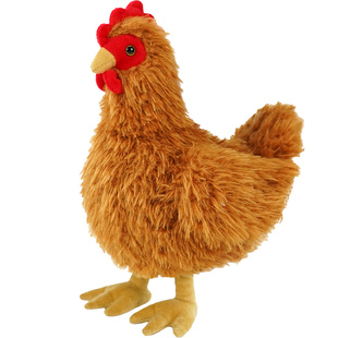 跨境仿真小鸡公仔毛绒玩具乌鸡芦花鸡玩偶老母鸡大公鸡布娃娃抱枕
