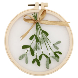 手工网纱刺绣diy挂画欧式透明纱法绣针线套装初学自制学生作业画