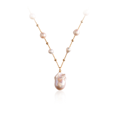 安铂洛利珍珠S925银镀金满天星女