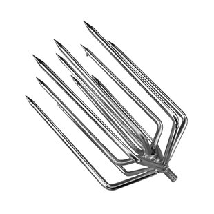 不锈钢〇形鱼叉头 5齿铝座渔叉7齿圆尖扁尖鱼叉 11齿大鱼叉灯笼叉