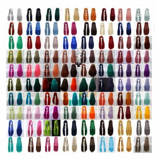 万用cos假发女黑银白灰棕色100CM中长直毛坯假毛毛娘练手玫瑰网