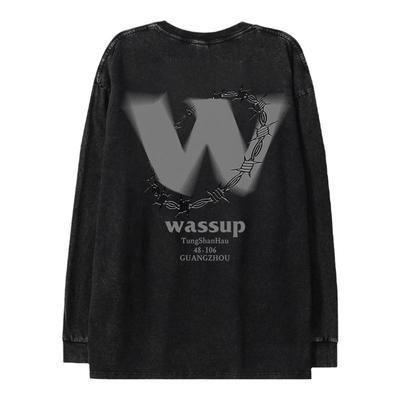 复古街头潮牌长袖WASSUP