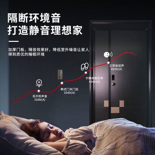 别墅韩式门不锈钢入户门防盗隔音不锈钢门简约现代智能韩式进户门