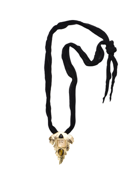 复古丝带松叶宝石项链COTEMP