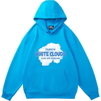 湖蓝色新款韩系高街ins潮牌卫衣