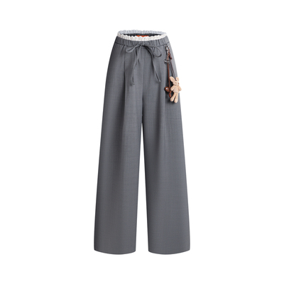 俏皮蕾丝女士抽绳休闲长裤