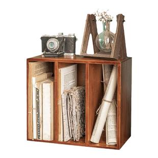 松川家居做旧书架简易书本置物架实木桌面收纳架学生儿童办公书柜