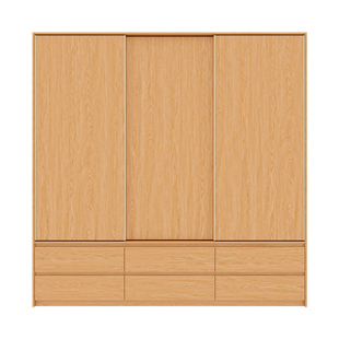 政补实木推拉门衣柜新款2025爆款卧室家用橡木色移门趟门大衣橱柜