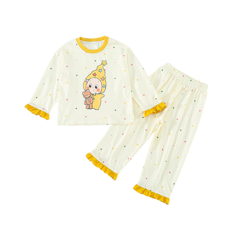 女宝宝春秋款纯棉家居服睡衣套装