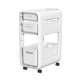 ecoco小推车多层收纳架卫生间卧室厨房移落地置物架零食书架子