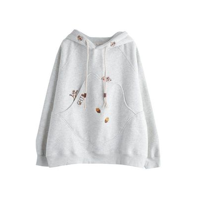 初中生卫衣女秋冬季加绒加厚外套