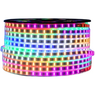 跑马灯户外防水爆闪灯带条led软灯条装饰七彩霓虹闪光流水彩灯