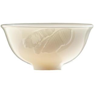 70ml反口普洱大茶杯浮雕德化羊脂玉白瓷品茗杯功夫茶具单杯主人杯