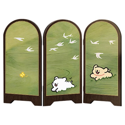 中古风桌面小屏风摆件