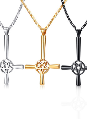 十字架钛钢吊坠梨花木锆石首饰品