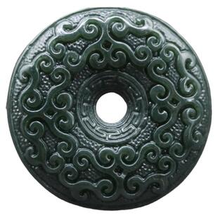 新疆和田玉花纹祥云平安扣吊坠和氏璧玉石挂件男女款玉项链配证书