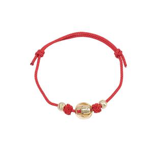 三福中式红绳简约手链单条 国潮气质首饰手饰配饰手绳847716