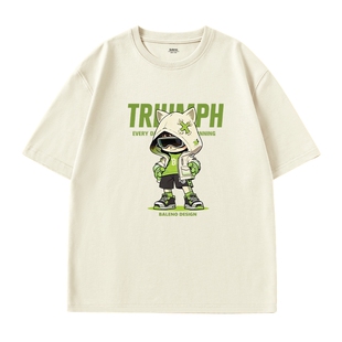 班尼路高街潮流印花短袖男款夏季新款大码纯棉t恤男青少年体恤衫A