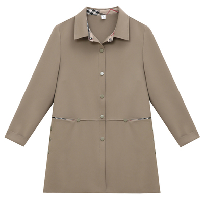 大码妈妈春秋装风衣外套宽松休闲