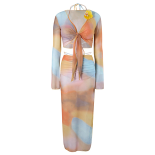 泳衣女高级感2025新款性感纯欲分体四件套海边度假绝美超仙比基尼