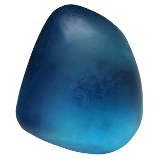 蓝色水晶冰种海蓝宝绿柱石随形鹅卵型高级感矿物原石标本吊坠项链