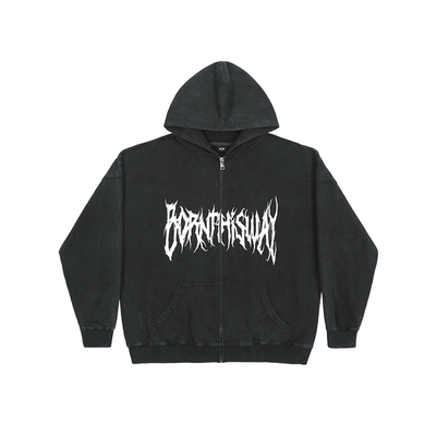 BTW美式潮牌纯棉开衫连帽卫衣