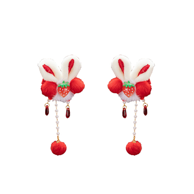 儿童国风蝴蝶结发夹过年喜庆