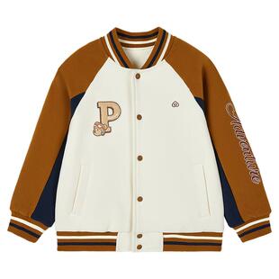 全棉时代儿童外套棉服男童针织棒球运动服秋冬季新款加厚款保暖