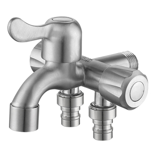 304不锈钢一进三出三控四通马桶喷枪洗衣机水龙头4分水器角阀家用