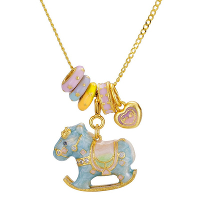 马年金包银马卡龙纯银项链