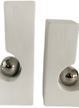 手作素烧陶瓷摆件创意新中式陶瓷样板间售楼部装饰品博古架摆设