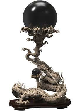 奥格瑞玛铜龙水晶球摆件雕像桌面