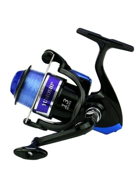 YUMOSHI塑料头渔轮渔线带线纺车海杆轮轮亚鱼线矶钓路渔具筏蓝色