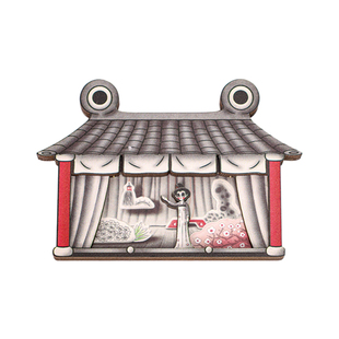 上美影中国奇谭2之耳中人傀儡戏艺人木质冰箱贴磁吸收藏动漫周边