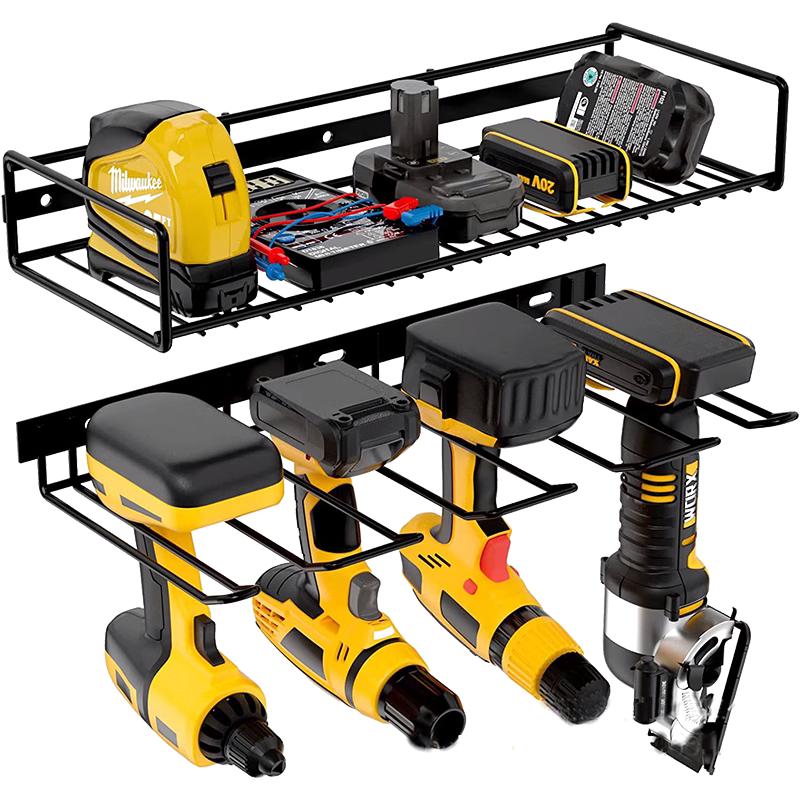 电动维修工具置物收纳架车库充电器电钻头扳手挂墙壁上洞洞板配件