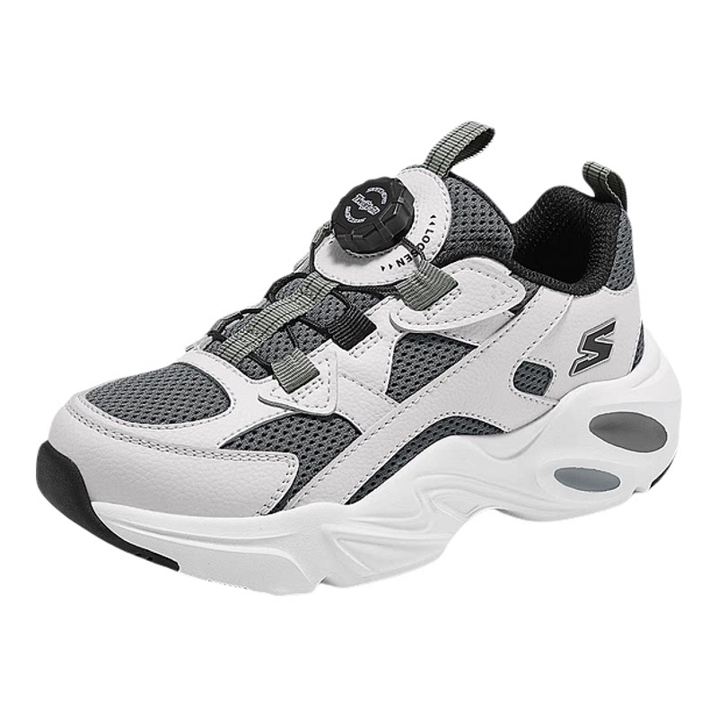 Skechers斯凯奇儿童男旋钮扣休闲运动鞋时尚舒适防滑青少年老爹鞋