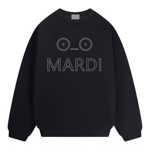 idcerem Mardi眼睛印花休闲卫衣男女情侣装韩系纯棉宽松加绒上衣
