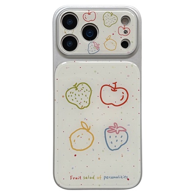 jze韩系ins小众清新彩色水果泼墨适用苹果17ProMax手机壳iphone15新款16pro女款17pro大视窗14全包防摔手机套