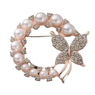 镶钻珍珠胸针防走光女西服高档复古水钻胸花优雅百搭气质别针时尚