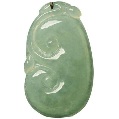 缅甸A货天然翡翠如意男女款吊坠