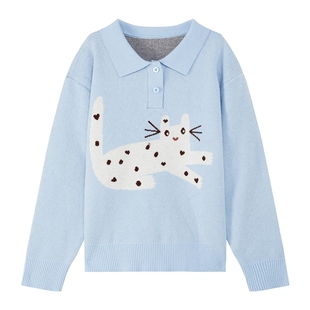 左西童装女童毛衣polo衫儿童春装2026新款女孩大童超好看针织衫潮