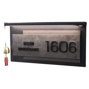 新款门牌号入户门牌住宅家用定制号码牌数字牌宿舍门牌感应发光灯装饰门口亚克力发光家庭住宅庭院大门挂牌