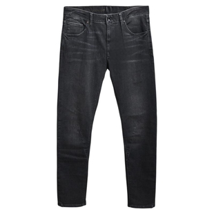 3D瘦腿牛仔裤男士ABLEJEANS水洗潮流高弹力小脚裤黑牛休闲长裤