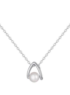 999纯银天然珍珠水滴项链高级感