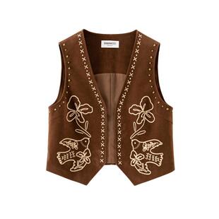 【沈月同款】BANANA CICI2025年秋季新款波西风太平鸽背心马甲