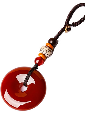 普陀山红玛瑙平安扣挂件