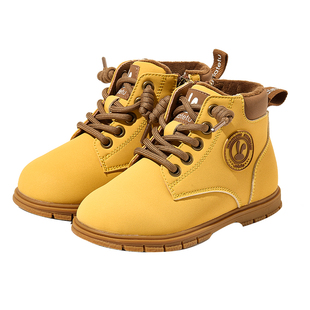 卡特兔童鞋2023新款冬季男童防滑棉鞋女童高帮休闲鞋儿童保暖皮鞋